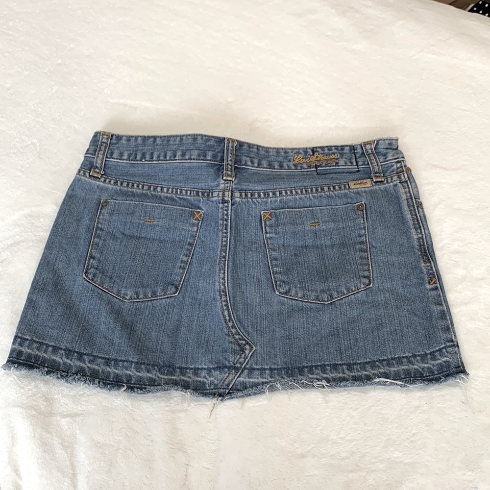 LEVI’S Button Fly Floral Embroidered Denim Mini Skirt